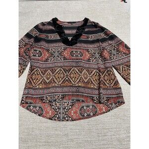 Sanctuary Blouse Women’s Medium Long Sleeve Geometric Pattern